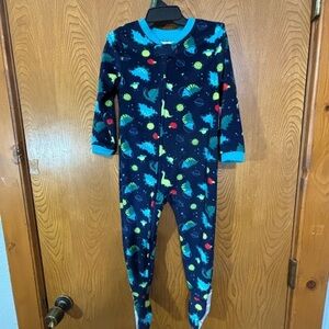 Kidgets Dinosaur Plush Fleece Pajama Sleepers with Feet 3T